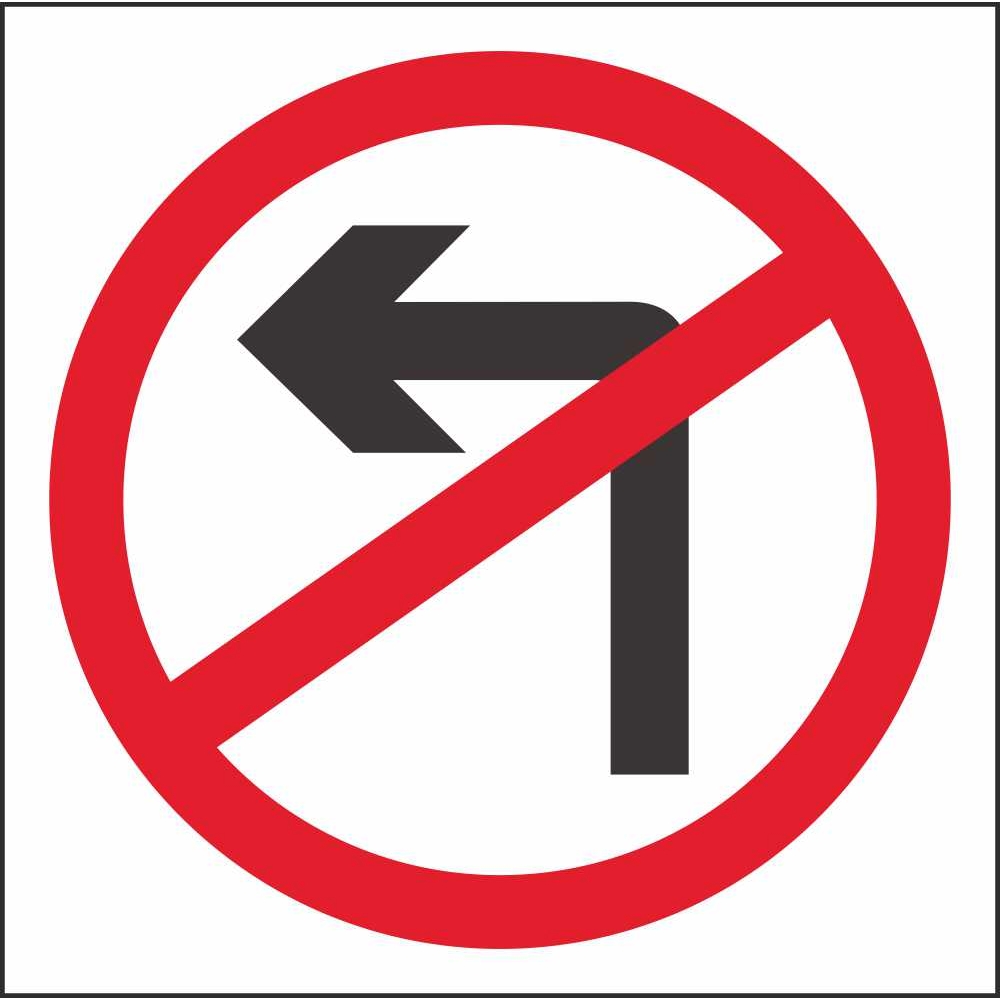 RUS 013 No Left Turn | Regulatory Traffic Road Safety ...