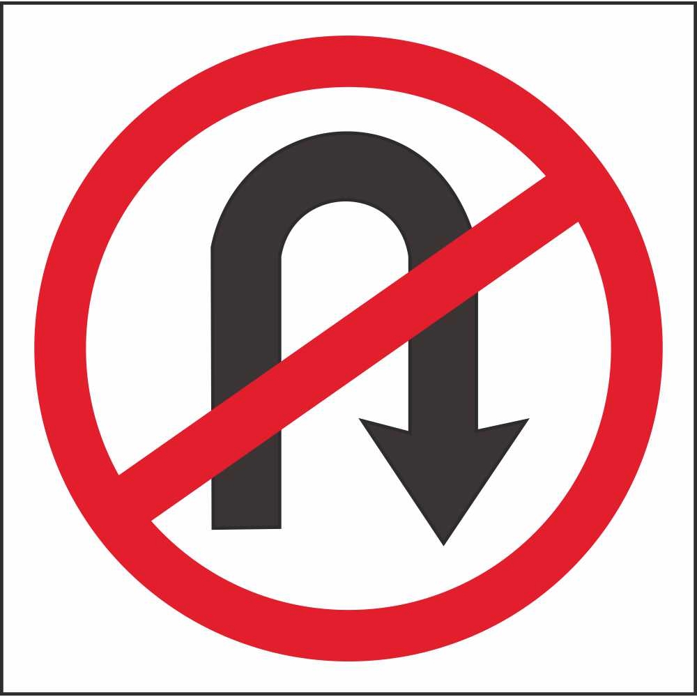 RUS 017 No U Turn | Regulatory Traffic Road Safety Signs Ireland