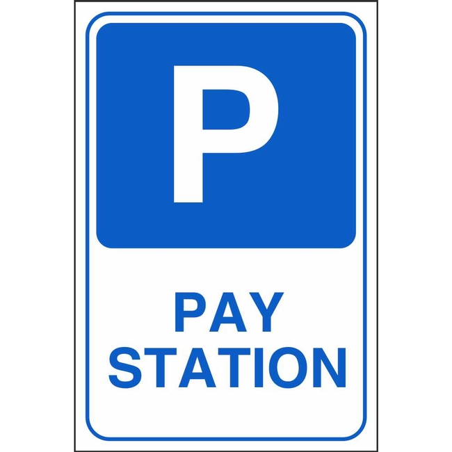 Pay Station Parking Information Sign