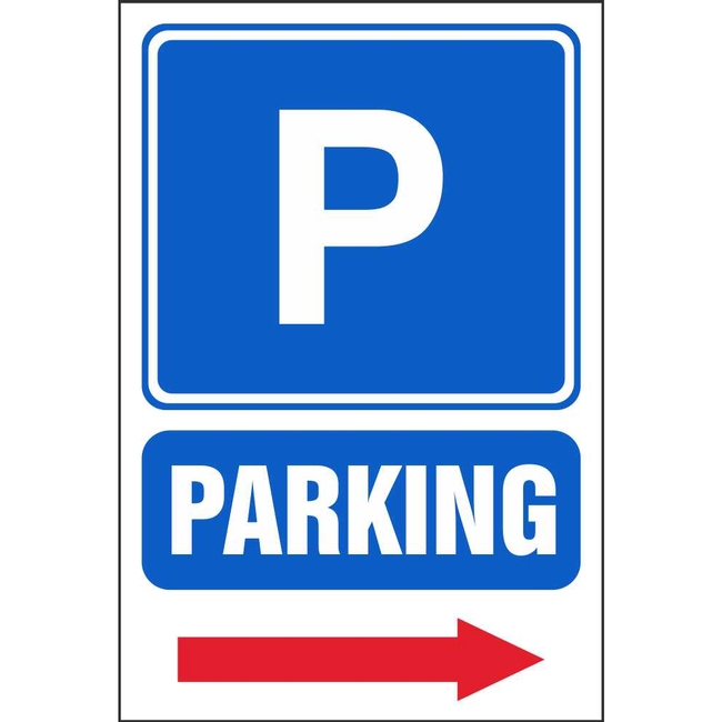 Parking (Self Adhesive Arrow) Parking Information Sign