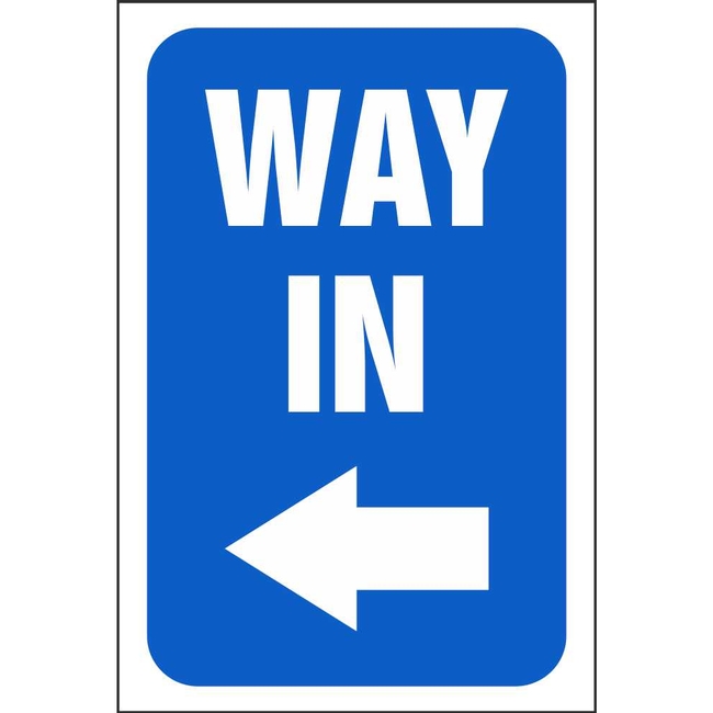 Way In Left (Arrow) Parking Information Sign