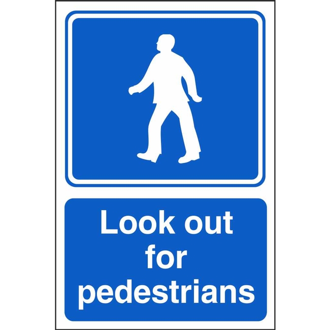 Look Out For Pedestrians Parking Information Sign