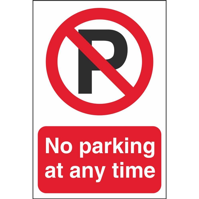 No Parking At Any Time Prohibitory Sign