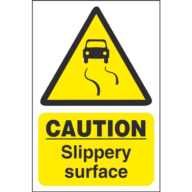 Caution Slippery Surface (Drivers) Warning Sign