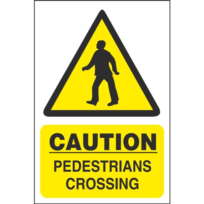 Caution Pedestrians Crossing Warning Sign