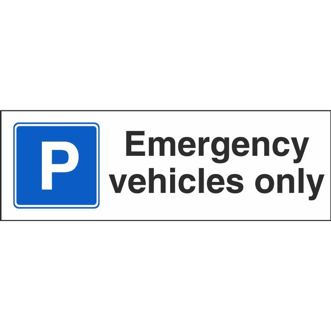 Emergency Vehicles Only Parking Control Sign