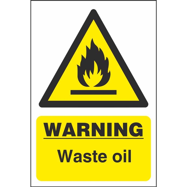 Warning Waste Oil Chemical & Substance Hazard Sign