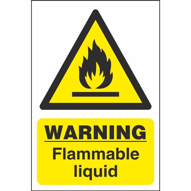 Warning Flammable Liquid Chemical & Substance Hazard Sign