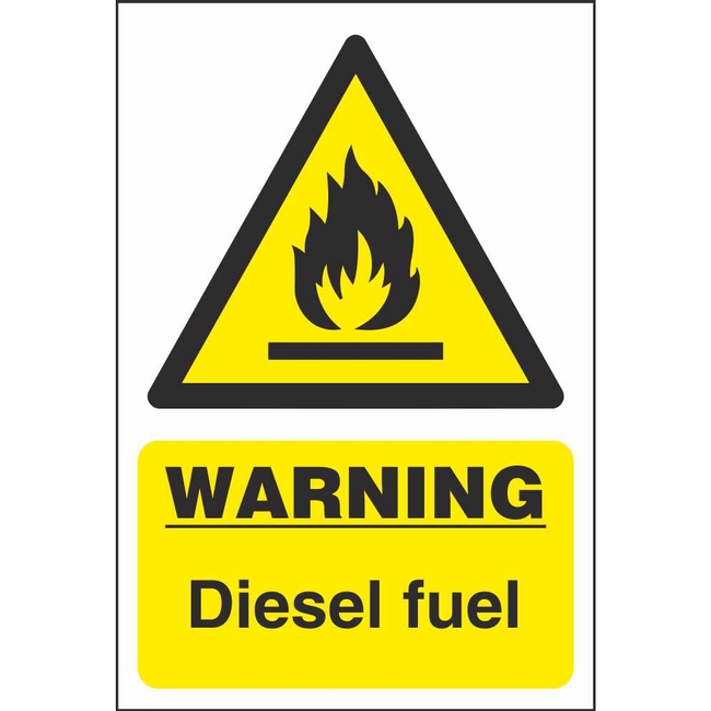 Warning Diesel Fuel Chemical & Substance Hazard Sign