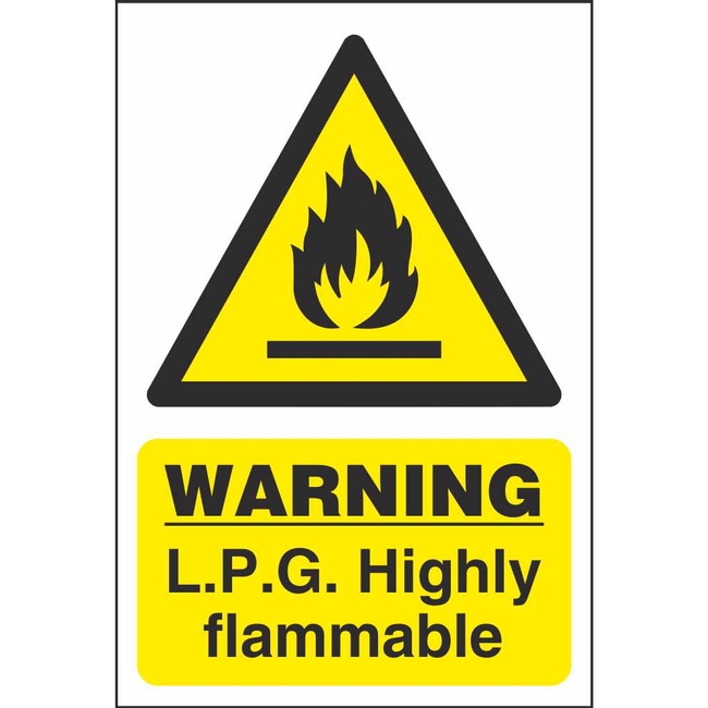 Warning L.P.G Highly Flammable Chemical & Substance Hazard Sign