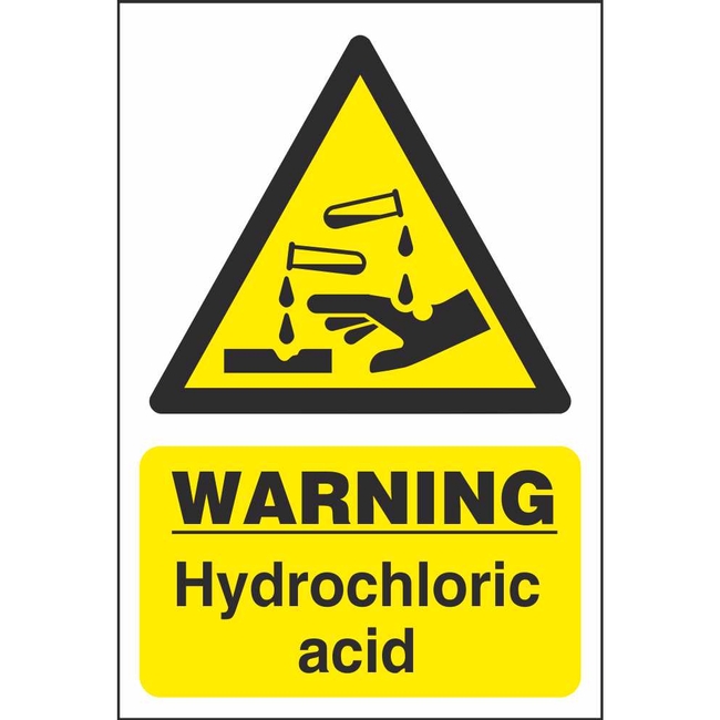 Warning Hydrochloric Acid Chemical & Substance Hazard Sign