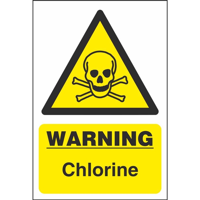 Warning Chlorine Chemical & Substance Hazard Sign