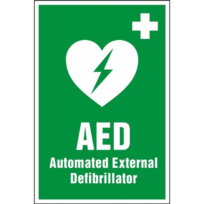 Aed Automated External Defibrillator First Aid & Safe Condition Sign