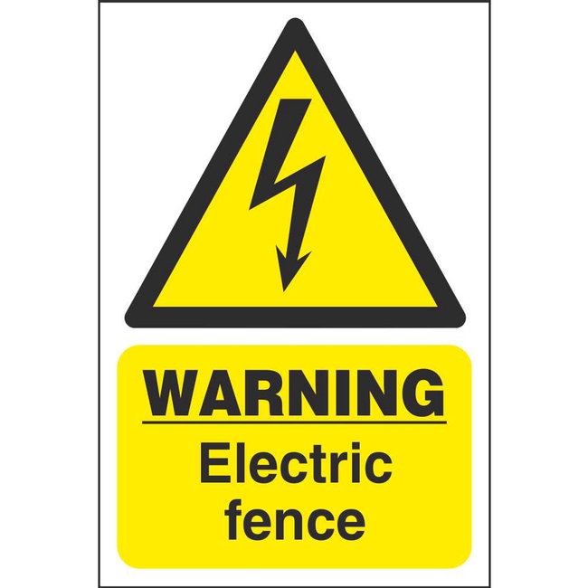 Warning Electric Fence Hazard Sign