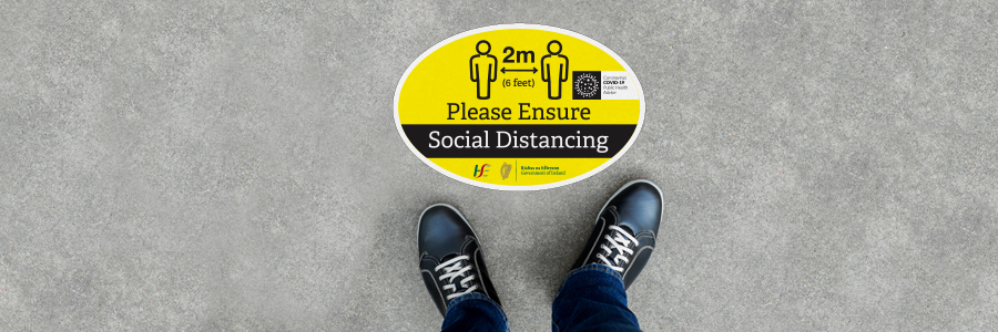 social distancing floor stickers for manufacturing areas