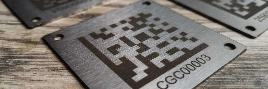 Laser Engraved Metal Sign With QR Code