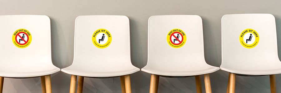 Social Distancing Seat Stickers for offices