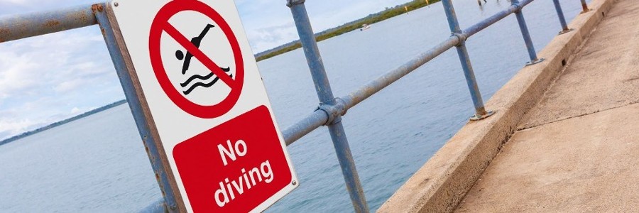 water safety prohibitory signs