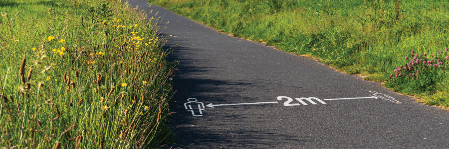 social distancing stencils for public places