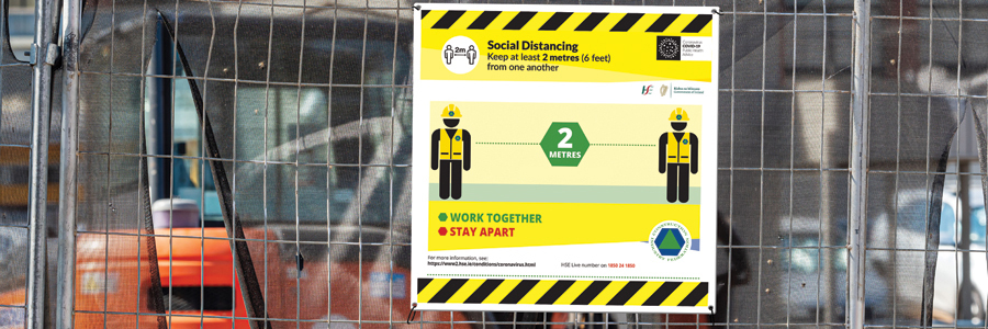 Construction Safety Social Distancing Signage for building sites