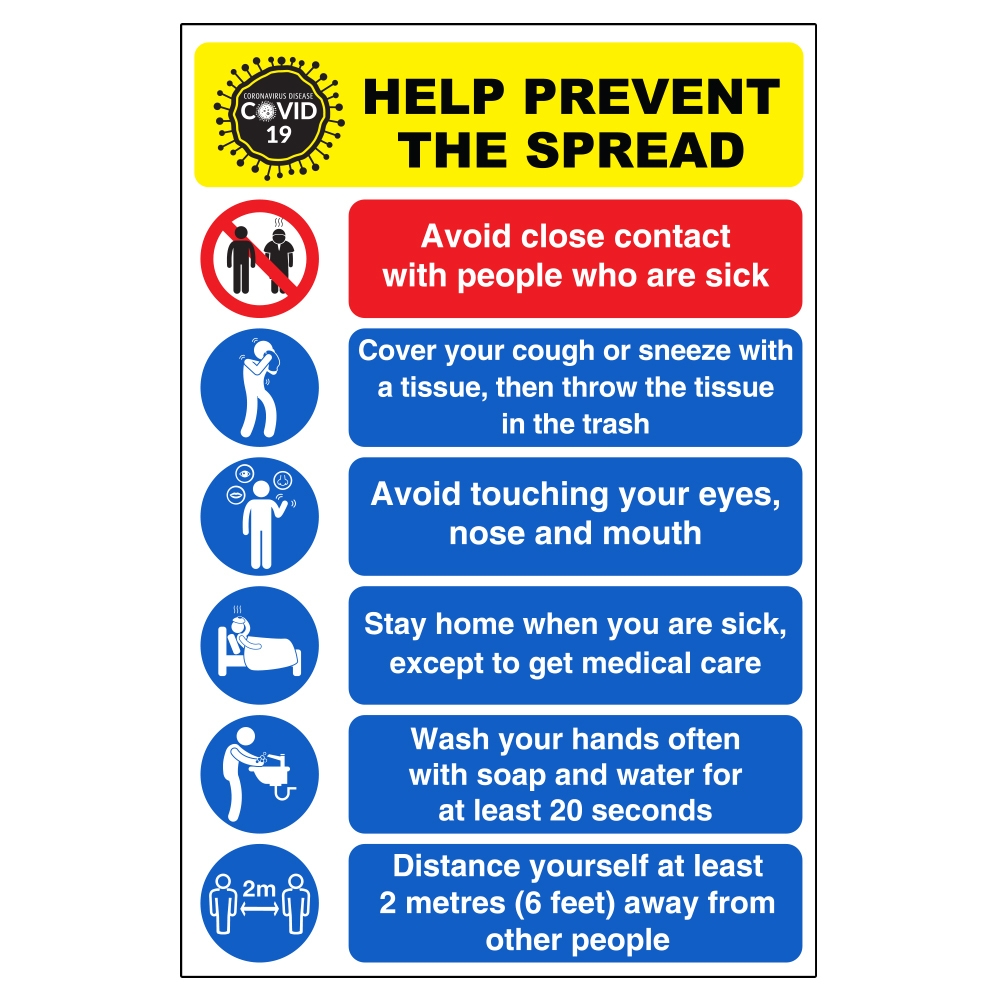 Prevent The Spread Of COVID 19 Sign Coronavirus