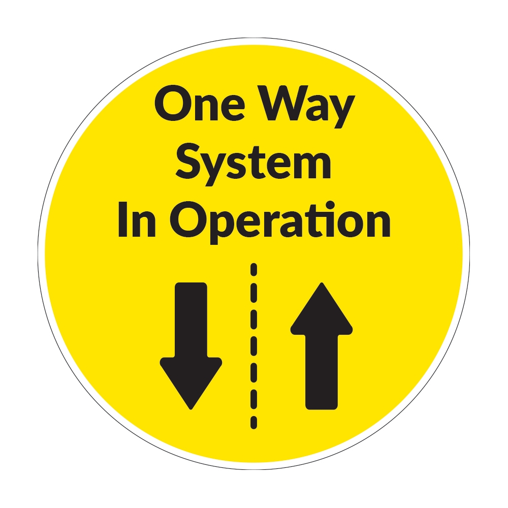 Covid 19 One Way System In Operation Floor Sticker Covid 19 One Way System In Operation Floor Sticker