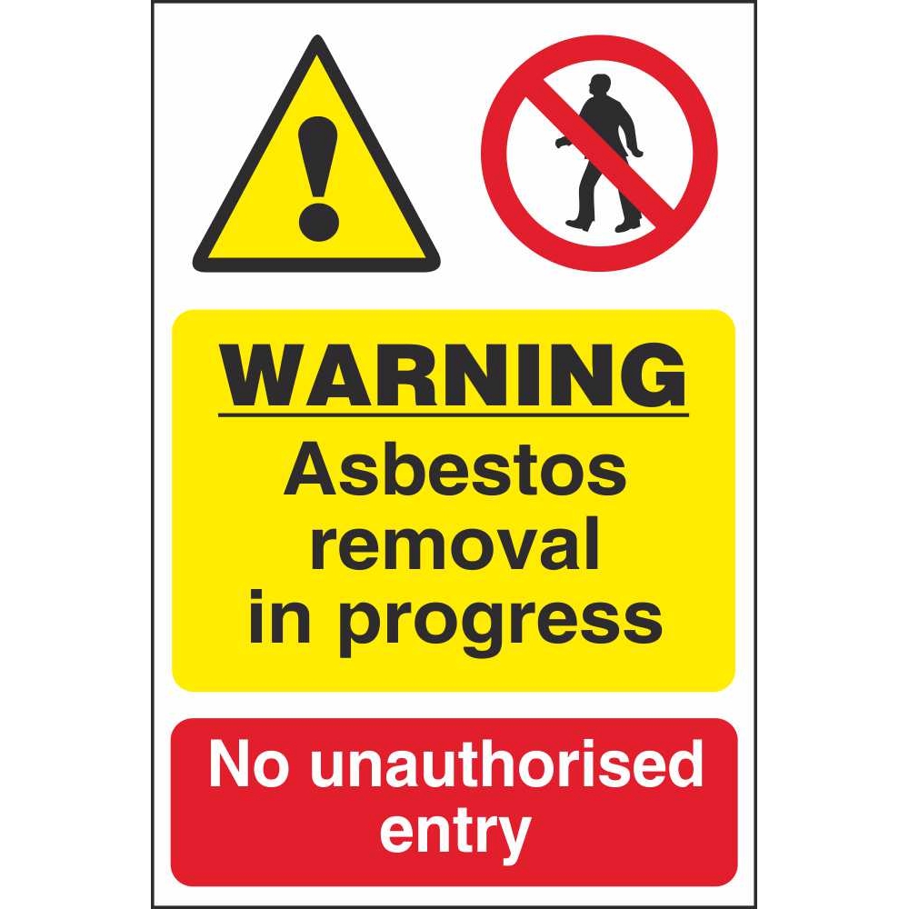 4mm Correx 'Danger asbestos being removed' Site Safety Signs 600x400mm 