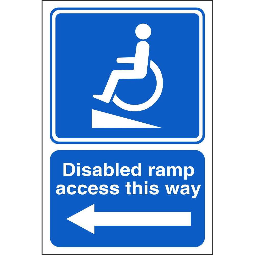 Adhesive Waterproof Vinyl Sticker DDA SAFETY SIGN Disabled Ramp Access Signs 