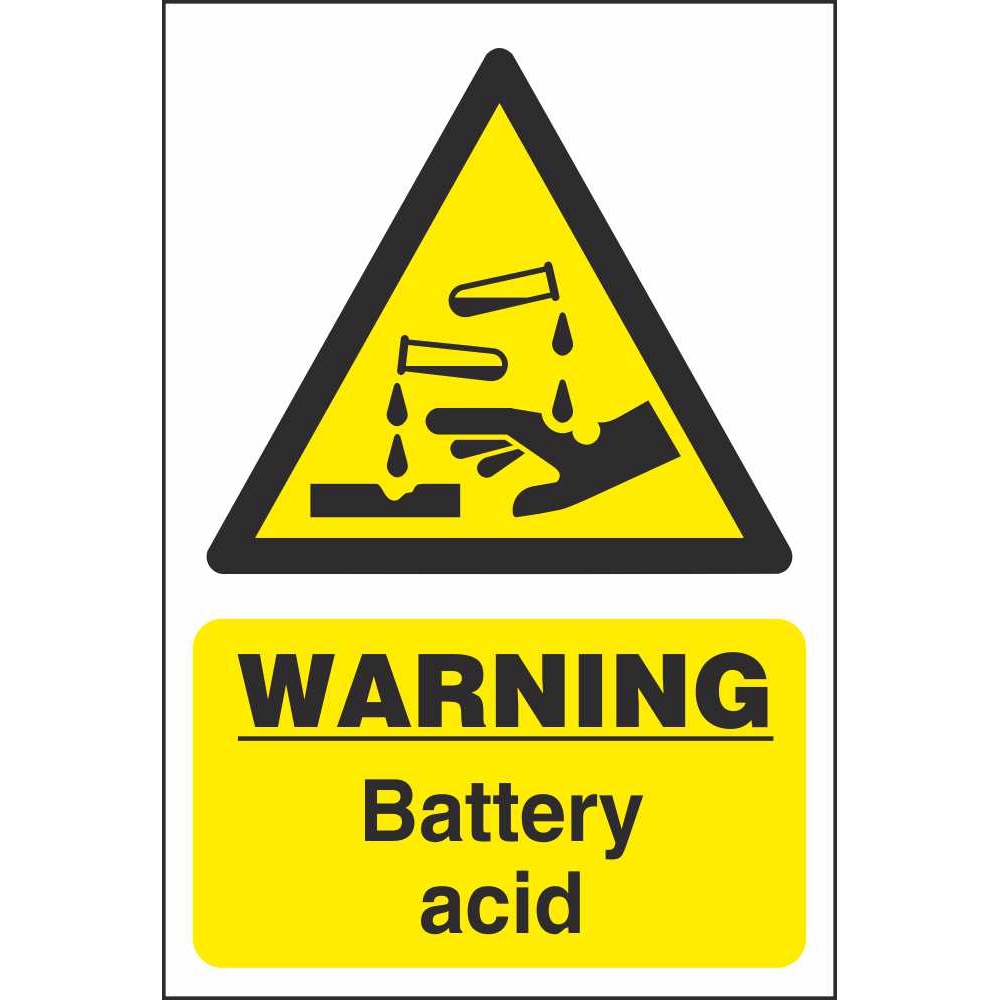 Battery Acid Chemical Warning Signs Dangerous Goods Safety Signs