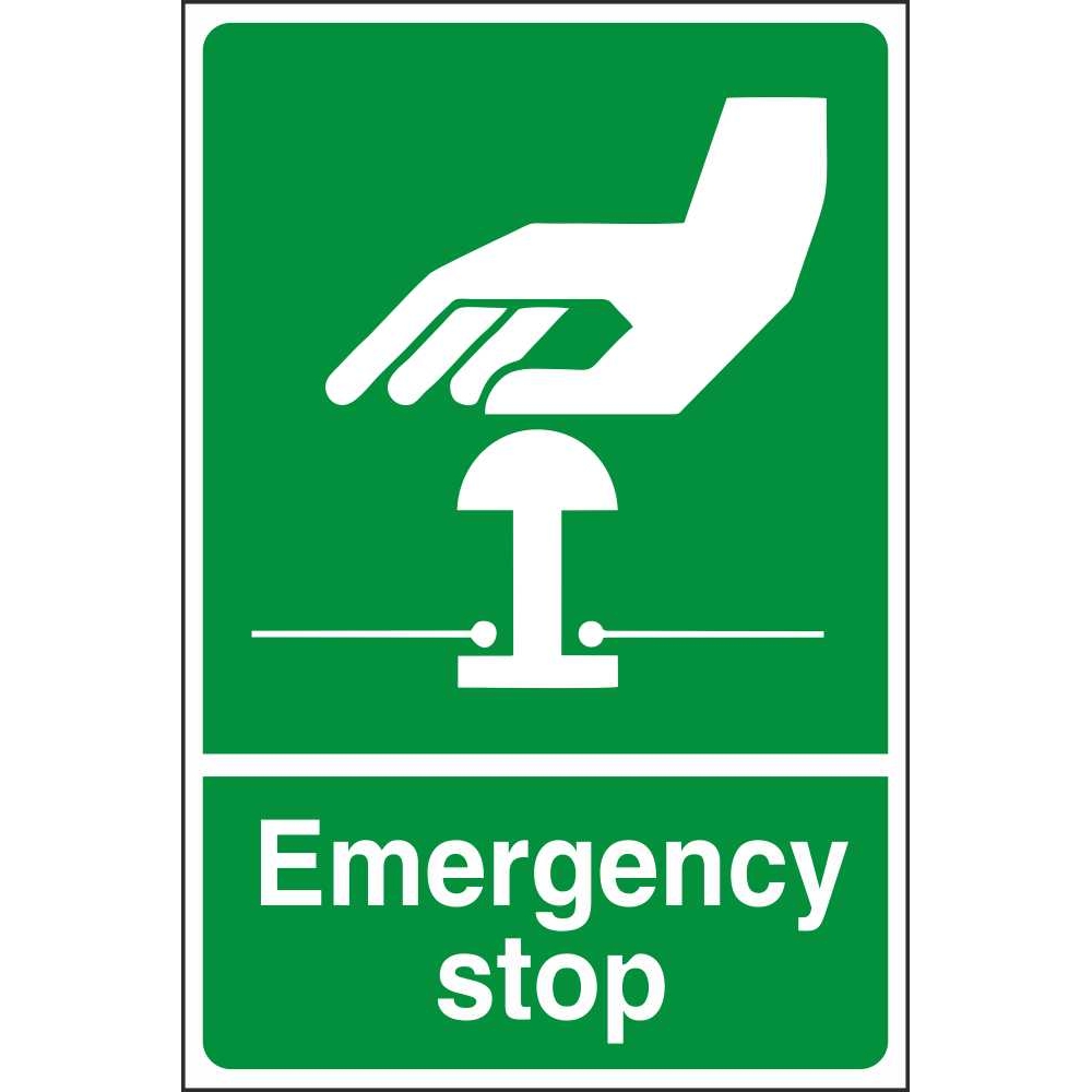 Emergency Stop Button Signs | Dangerous Goods Safety Signs Ireland