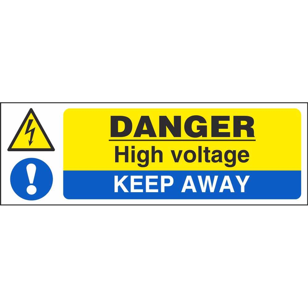 Danger High Voltage Keep Away Electrical Hazard Signs 600mm x 200mm