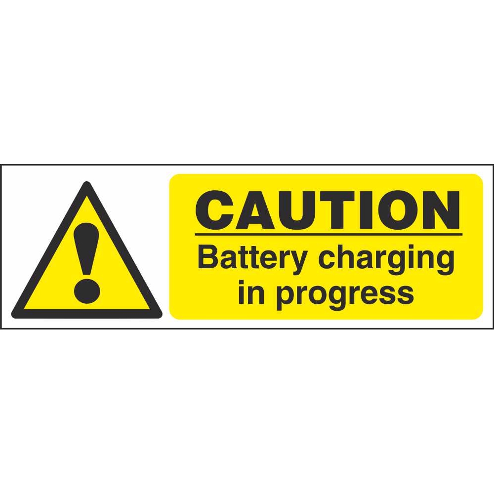 Caution Battery Charging In Progress Electrical Hazard Safety Signs