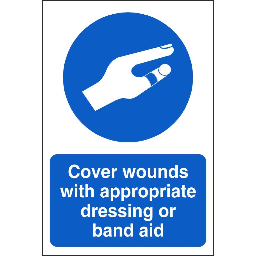 Cover Wounds With Dressing Or Band Aid Mandatory Food Hygiene Signs