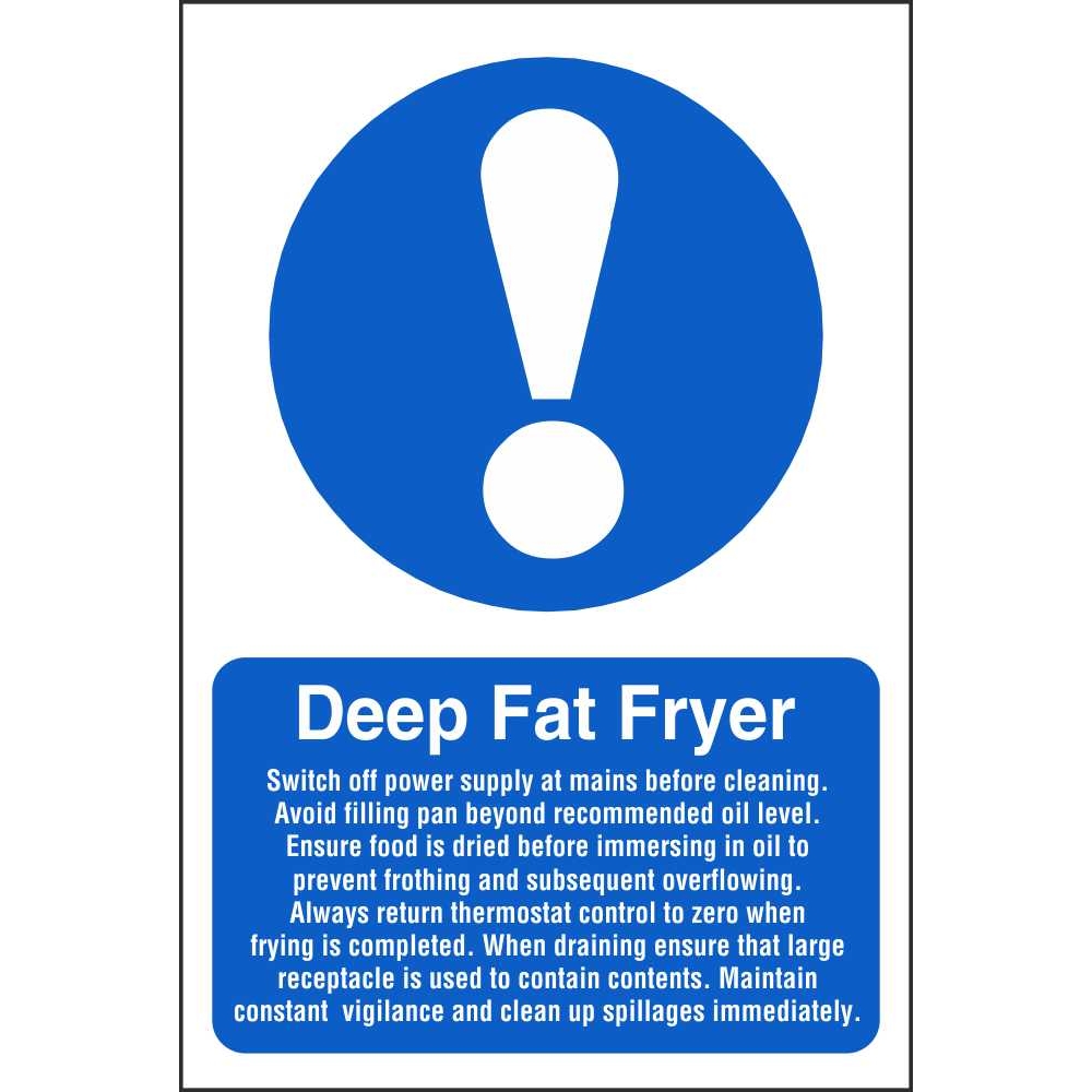 Deep Fat Fryer Mandatory Signs Food Hygiene Safety Signs Ireland