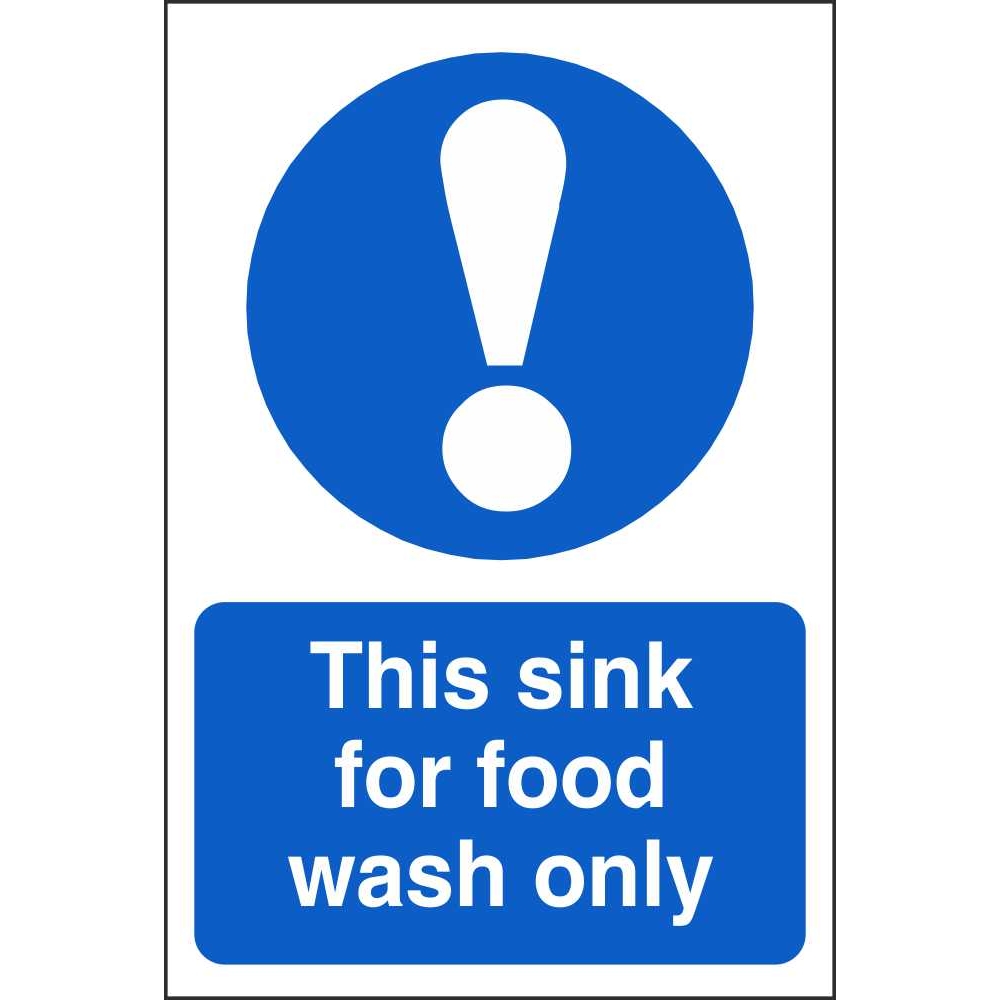 This Sink Is For Food Wash Only 200x100 self adhesive 