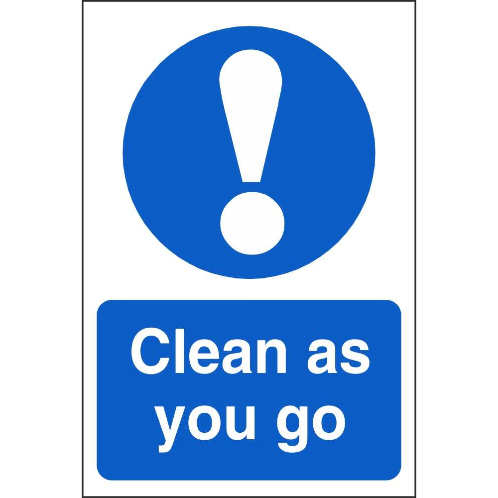 Clean As You Go Mandatory Signs Food Hygiene Safety Signs Ireland