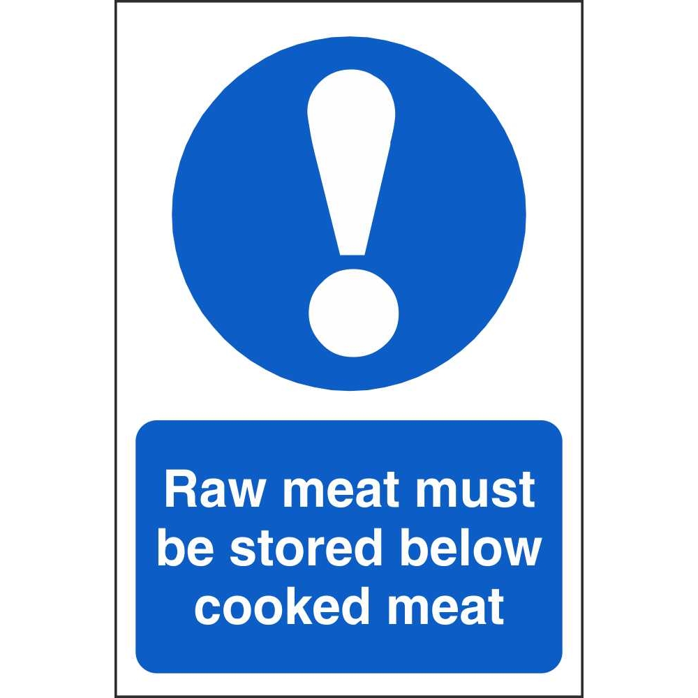 Raw Meat Must Be Stored Below Cooked Meat Mandatory Hygiene Signs