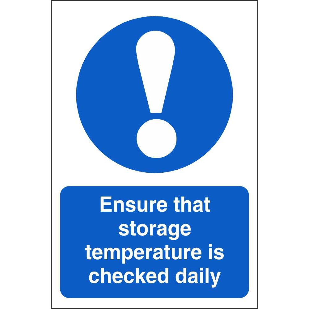 Ensure That Storage Temperature Is Checked Mandatory Food Hygiene Signs