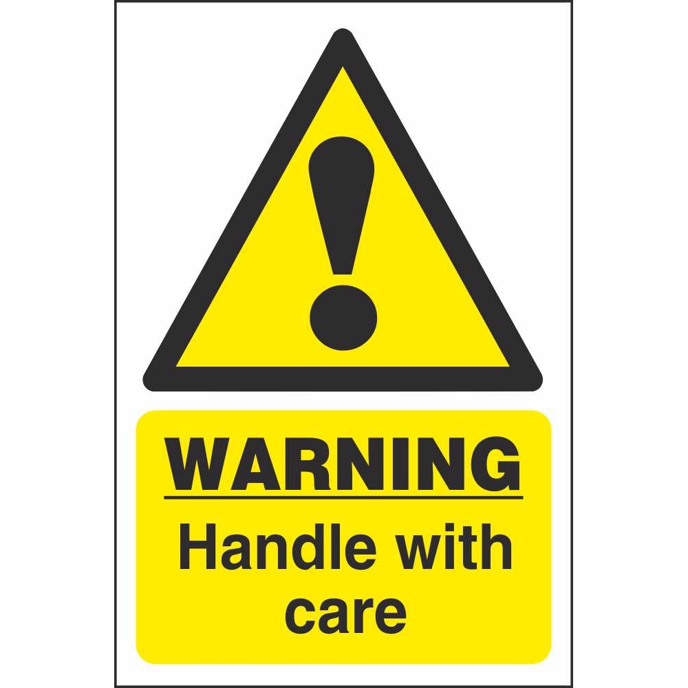 Warning Handle With Care Kitchen Hazard Signs Food Safety Signs