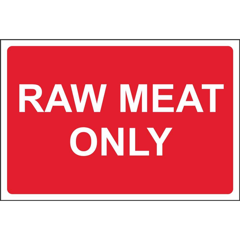 Raw Meat Only Colour Coded Signs Food Hygiene Safety Signs