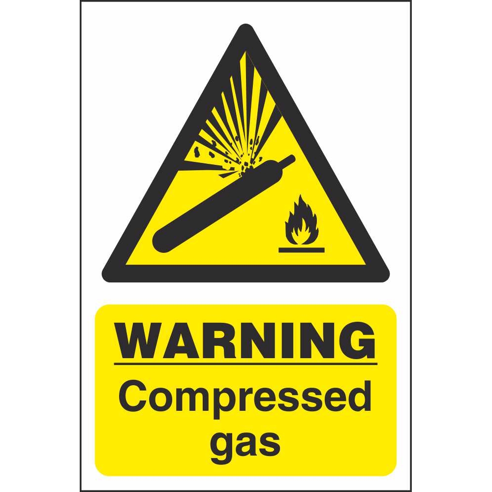 Warning Compressed Gas Signs | Chemical Hazards Workplace Safety Signs
