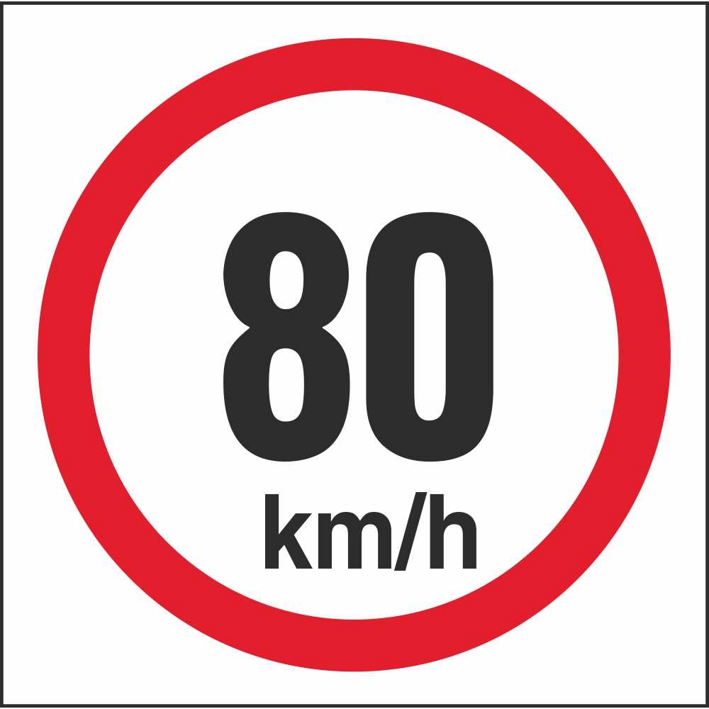RUS 041 Speed Limit 80km h Regulatory Traffic Road Safety Signs