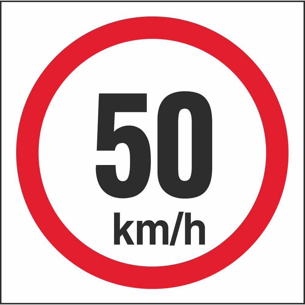 RUS 043 Speed Limit 50km h Regulatory Traffic Road Safety Signs