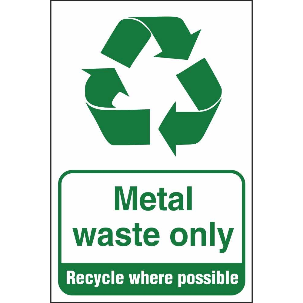 Metal Waste Only Waste & Recycling Environmental Safety Signs