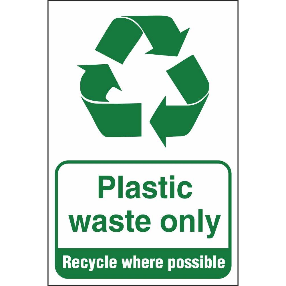 Plastic Waste Only Waste & Recycling Environmental Safety Signs
