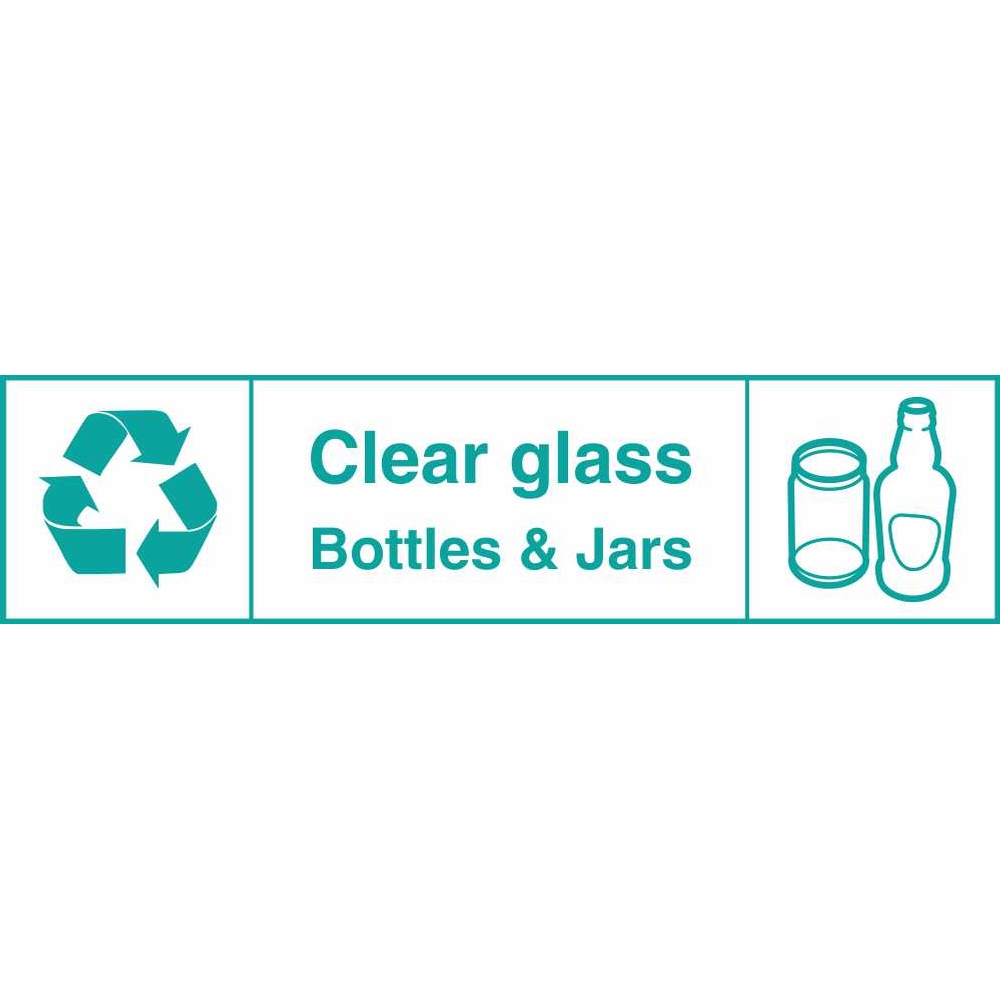 Clear Glass Landscape Waste Recycling Signs Ireland