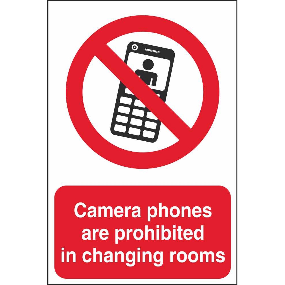 Camera Phones Are Prohibited In Changing Rooms Prohibitory