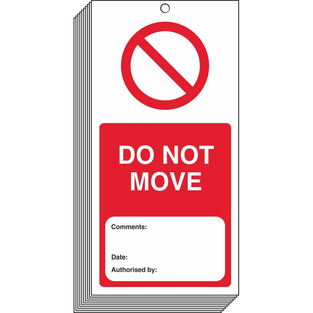 Do Not Move Tags Prohibitory Safety Tags Ireland
