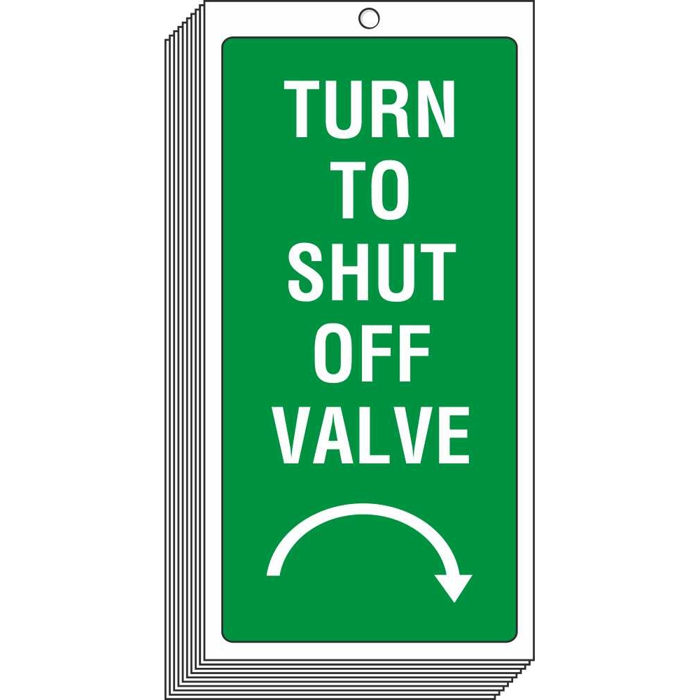 Turn To Shut Off Valve Tags Cylinder Safety Tags Ireland