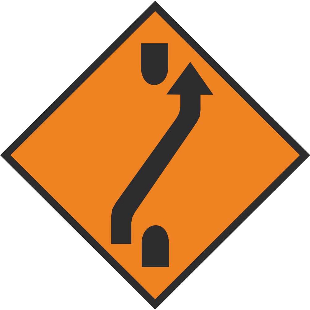 WK 010 One Lane Crossover (Out) Roadworks Safety Signs Ireland